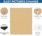 Hongkee 24x30 Frame Set of 4, 24 x 30 Distressed White Wood(Mat 18x24)