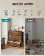 SONGMICS Dresser for Bedroom, Wide Dresser with 9 Fabric Drawers