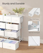 SONGMICS Dresser for Bedroom, Wide Dresser with 9 Fabric Drawers