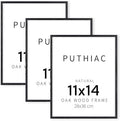 puthiac Picture Frame, Black Oak Wood, 11 x 14 inches, 3 Pack - Minimalist Wall Art Decor, Picture and Prints