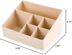 Granvela Home Organizer Bedside Table Organizer Makeup Storage Shelf and Display Box-6 Compartments (Cashmere or Deep Peach)