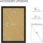 11x17 Poster Frame, Black Wood Frame with 8x12 Mat, 3 Pack