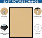 Hongkee 18x24 Frame Set of 4, 18 x 24 Black Wood Style(Mat 16x20)