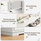 51" Wide Farmhouse 9 Drawer Dresser for Bedroom, White
