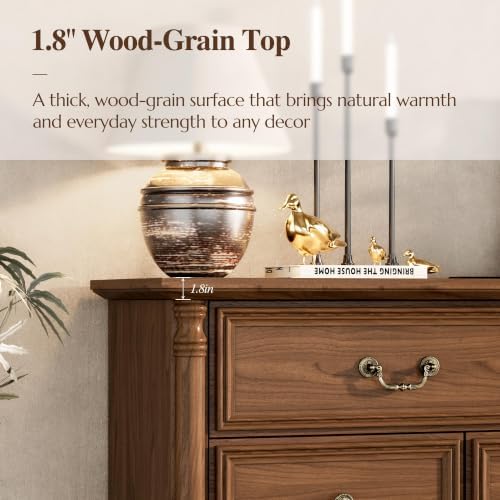 Farmhouse 8-Drawer Dresser with Charging Station for Bedroom
