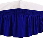 Royal Blue Wrap Around Bed Skirts - Three Sides Fabric Adjustable Elastic Dust Ruffle Soft -600 TC Stretchy Bed Skirt-California King(72"X 84") Royal Blue