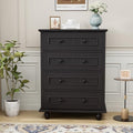 4 Drawer Dresser for Bedroom, 35'' Tall Storage Chest of Drawers, Black