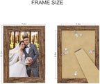 Hongkee 5.5 x 8.5 Diploma Frame Set of 4, Made of Real Glass and Rustic Brown Frame, 5.5 by 8.5 Photo for Wall or Tabletop