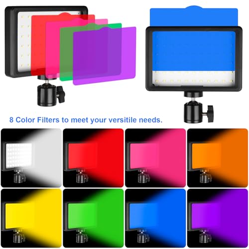 LED Photo Video Light 2-Pack, Ci-Fotto Dimmable 5600K USB LED Continuous Light Photography Light with Tripods and Color Filters for Photo Studios, YouTube, TikTok, Video Recording, Game Streaming - size: 123cm 2-pack