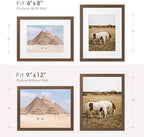 9x12 Wood Frame, Solid Oak 9x12 Picture Frame with Mat to 6x8