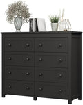 Xixini 47.2" Wide 8-Drawer Farmhouse Dresser for Bedroom, Black