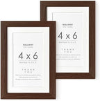 4x6 Picture Frame, Solid Oak Wood 4x6 Picture Frames with Mat to 3x5