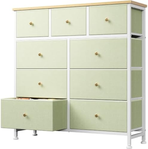 DUMOS 9 Drawer Dresser for Bedroom, Storage Organizer Chest of Drawers