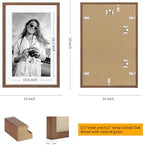 puthiac 13x19 Solid Oak Wood Picture Frame, Walnut, 1 Pack