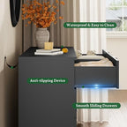 Xixini Fluted Dresser with 8 Drawers, 54" Wide Modern Chest of Drawers with Metal Handle, Wooden Dresser TV Stand, Wood Closet Clothes Storage Organizer for Bedroom, Living Room, Hallway, Solid Black