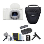 Sony ZV-1 II Vlog Camera for Content Creators and Vloggers (White) with ACCVC1 Accessory Kit