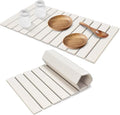 Large Stone Dish Drying Mats for Kitchen Counter, 28"(L)×16"(W), Fast Drying Collapsible Dish Drying Mat, Eco-Friendly Absorbent Diatomaceous Earth Mats for Dishes Cups, Match Any Countertop