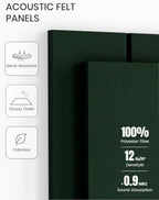 Fluxynara 36" x 24" Large Felt Bulletin Board, Pine Green