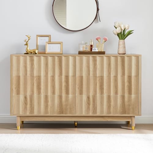 Bifins 53" Wide Fluted 6 Drawer Dresser