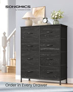 SONGMICS Dresser for Bedroom, Tall Dresser with 8 Fabric Drawers