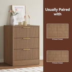9 Drawer Dresser & 3-Drawer Nightstand Set 3-Piece, Natural Wood丨63 Long Dresser Set Night Stand Set of 2 with Metal Handle, Modern Wood Chest of Drawers Storage Dressers Set for Bedroom