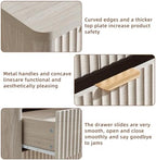 LEYAOYAO Fluted 6 Drawers Dresser for Bedroom, 42" Tall Modern Chest of Drawers with Metal Handle, Curved Profile Design,Light Grey Wood Drawer Organizer for Bedroom, Living Room, Hallway, Entryway