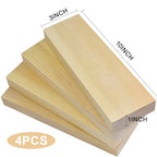 4 Pcs Unfinished Wood Blocks, 3x10x1 Inch Wooden Block, Wood Carving Blocks for Crafting Home Crafts DIY Supplies Carving Crafting - size: 3x10x1 Inch