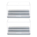 Acrylic Minifigure Display Case Stackable Action Figures Blocks Display Box, Clear Dustproof Display Case Box for Lego Lovers - color: Grey, size: Medium 2 Pack