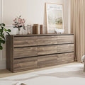 Bobve 70.9” Dresser for Bedroom with 9 Drawers, Large Modern Chest of Drawers Handle Free, Long Wooden Dressers Storage Organizer, Wide Double Dresser for Bedroom, Living Room, Hallway (Walnut)