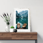 Hongkee 12x18 Picture Frame Set of 4,12x18 Distressed White Wood,Mat 8.5x11