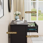 4 Drawer Dresser for Bedroom, 35'' Tall Storage Chest of Drawers, Black