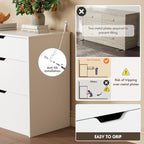 YESHOMY Dresser for Bedroom, 47.2" Modern Wood Chest with 6 Drawers, White