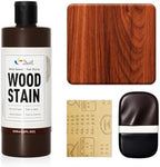 DWIL Water Based Wood Stain - Multiple Finishes, Fast Drying, Indoor and Outdoor Furniture, Wood Paneling, Cabinets and More, Low Odor ＆ Non-Toxic (8.5oz Teak)-with Tools