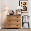 FENSULN Modern Drawer Dresser for Bedroom with 3 Drawers,Chest of Drawers with Organizer Storage for Bed Room,Livingroom Hallway Oak