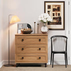 FENSULN Modern Drawer Dresser for Bedroom with 3 Drawers,Chest of Drawers with Organizer Storage for Bed Room,Livingroom Hallway Oak