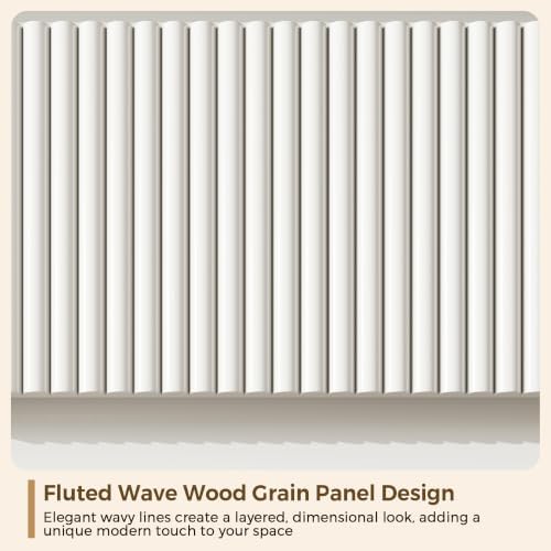 Jocoevol 6 Drawer Fluted Dresser, Modern Chest of Drawers for Bedroom with Hidden Handles, Wood Storage Organizer Cabinet for Living Room & Entryway, White (15.7" D x 47.3" W x 31.6" H)