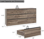 Bobve 70.9” Dresser for Bedroom with 9 Drawers, Large Modern Chest of Drawers Handle Free, Long Wooden Dressers Storage Organizer, Wide Double Dresser for Bedroom, Living Room, Hallway (Walnut)