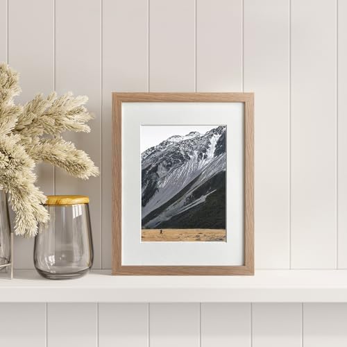 9x12 Wood Frame, Solid Oak 9x12 Picture Frame with Mat to 6x8