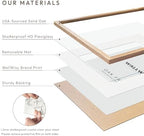 8x8 Picture Frame, Solid Oak Wood 8x8 photo Frame with Mat to 4x4