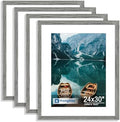 Hongkee 24x30 Frame Set of 4, 24 x 30 Grey Wood Style(Mat 18x24)