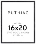 puthiac 16x20 Solid Oak Wood Picture Frame, Black, 1 Pack