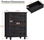 4 Drawer Dresser for Bedroom, 35'' Tall Storage Chest of Drawers, Black