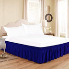Royal Blue Wrap Around Bed Skirts - Three Sides Fabric Adjustable Elastic Dust Ruffle Soft -600 TC Stretchy Bed Skirt-California King(72"X 84") Royal Blue