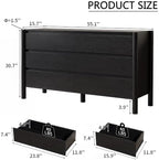 HOUROM Black Dresser for Bedroom,51" Wide 7 Drawer Mid Century Modern Chest
