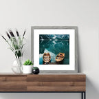 Hongkee 16x16 Frame Set of 4, 16 x 16 Grey Wood Style(Mat 12x12)