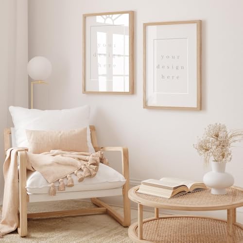puthiac 13x19 Solid Oak Wood Picture Frame, Natural Oak, 1 Pack