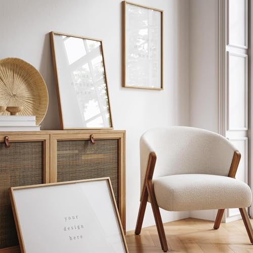 puthiac 20x24 Solid Oak Wood Picture Frames, Natural Oak, 3 Pack