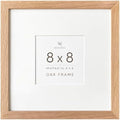 8x8 Picture Frame, Solid Oak Wood 8x8 photo Frame with Mat to 4x4