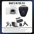 Sony ZV-1 II Vlog Camera for Content Creators and Vloggers (White) with ACCVC1 Accessory Kit