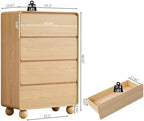 46" Tall Wooden 4 Drawer Dresser for Bedroom,Modern Chest of Drawer,Natural